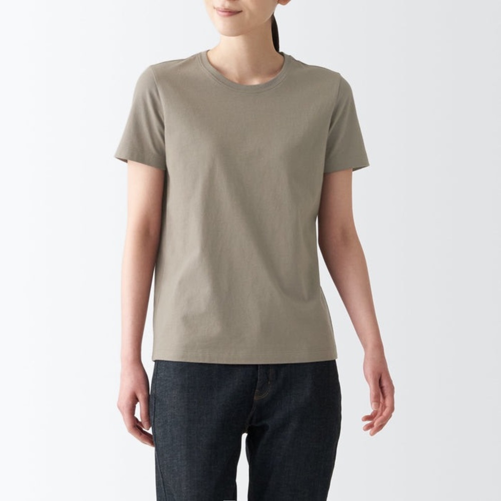 Muji crew neck t-shirt in khaki beige